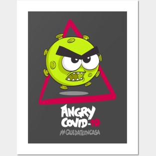 Angry COVID-19, #yomequedoencasa Posters and Art